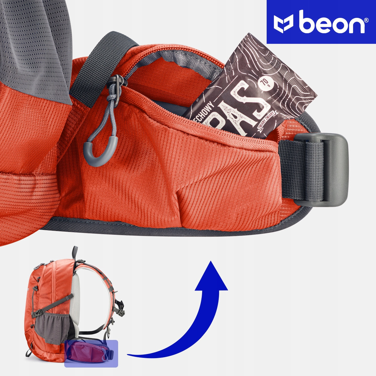 Rugged and Lightweight 30L Hiking Backpack in Orange | Beon XB540