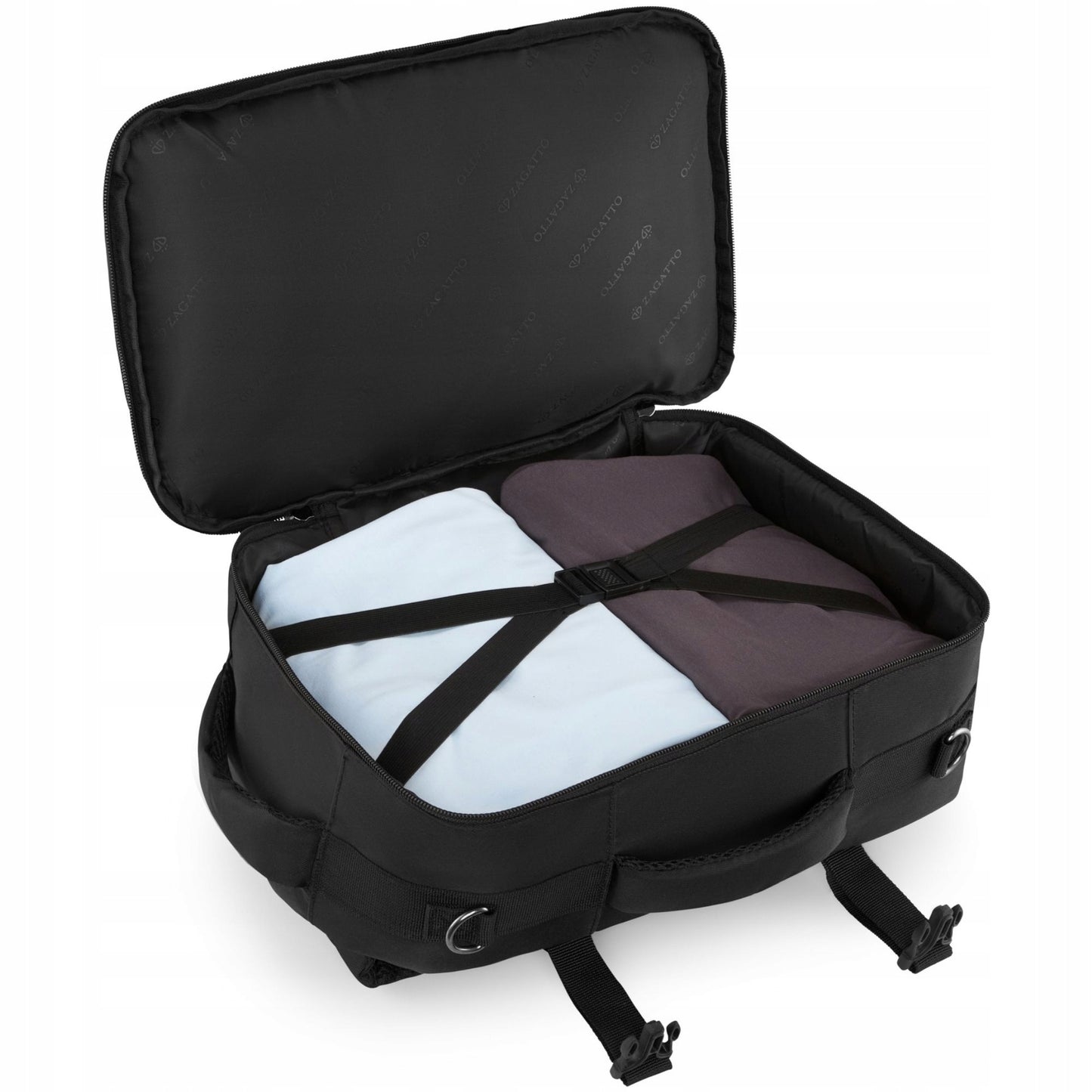 Versatile Black Airplane Backpack | Carry-On Size for Ryanair & WizzAir | ZAGATTO