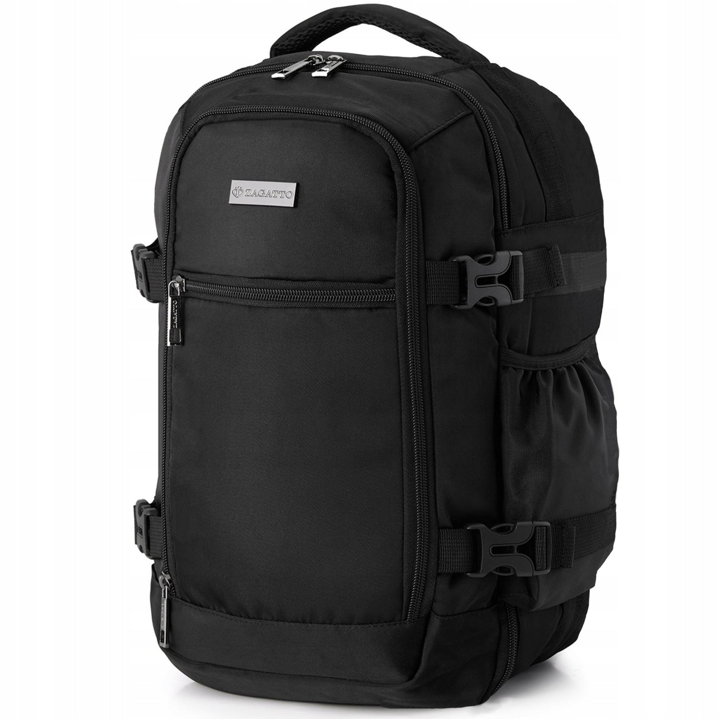Versatile Black Airplane Backpack | Carry-On Size for Ryanair & WizzAir | ZAGATTO