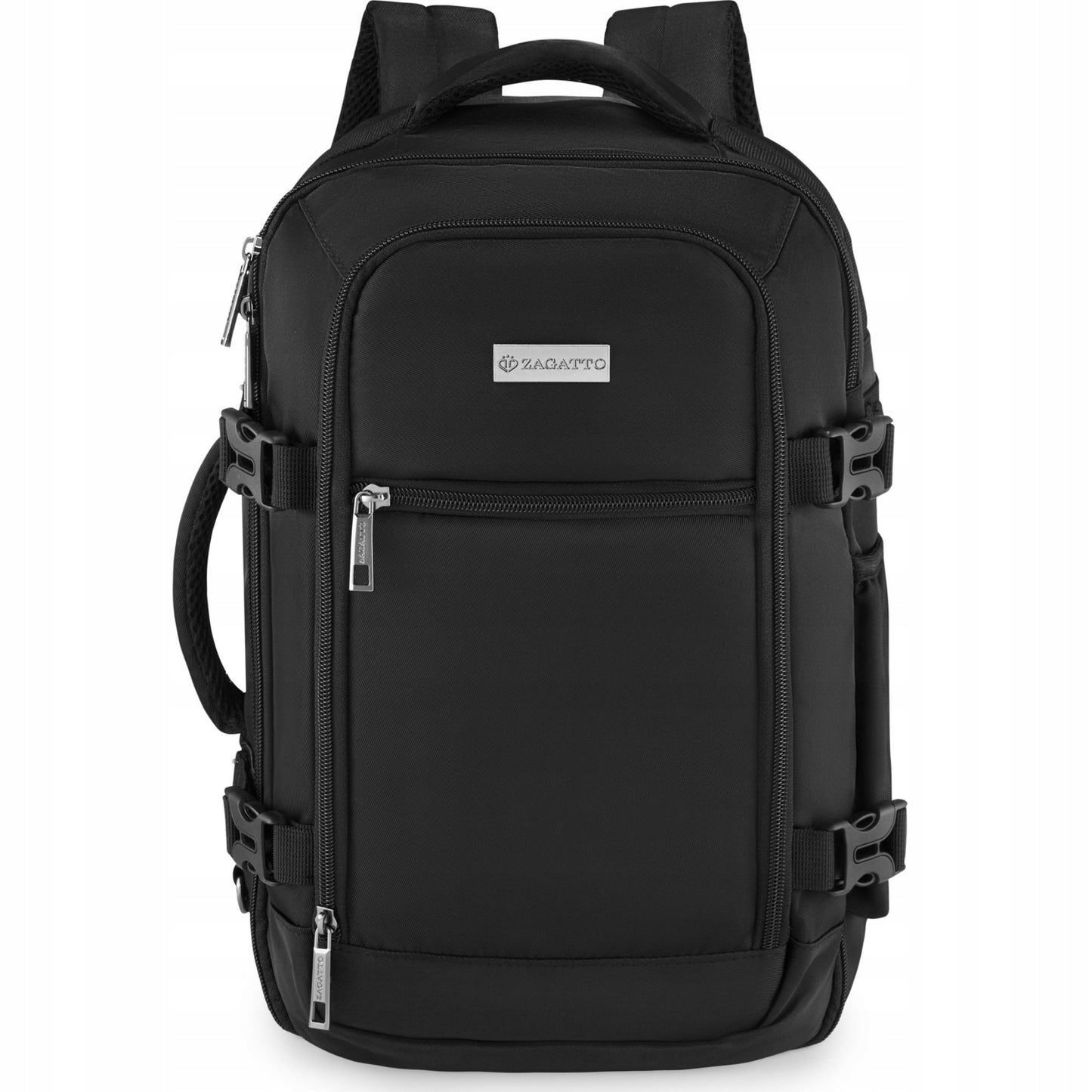 Versatile Black Airplane Backpack | Carry-On Size for Ryanair & WizzAir | ZAGATTO