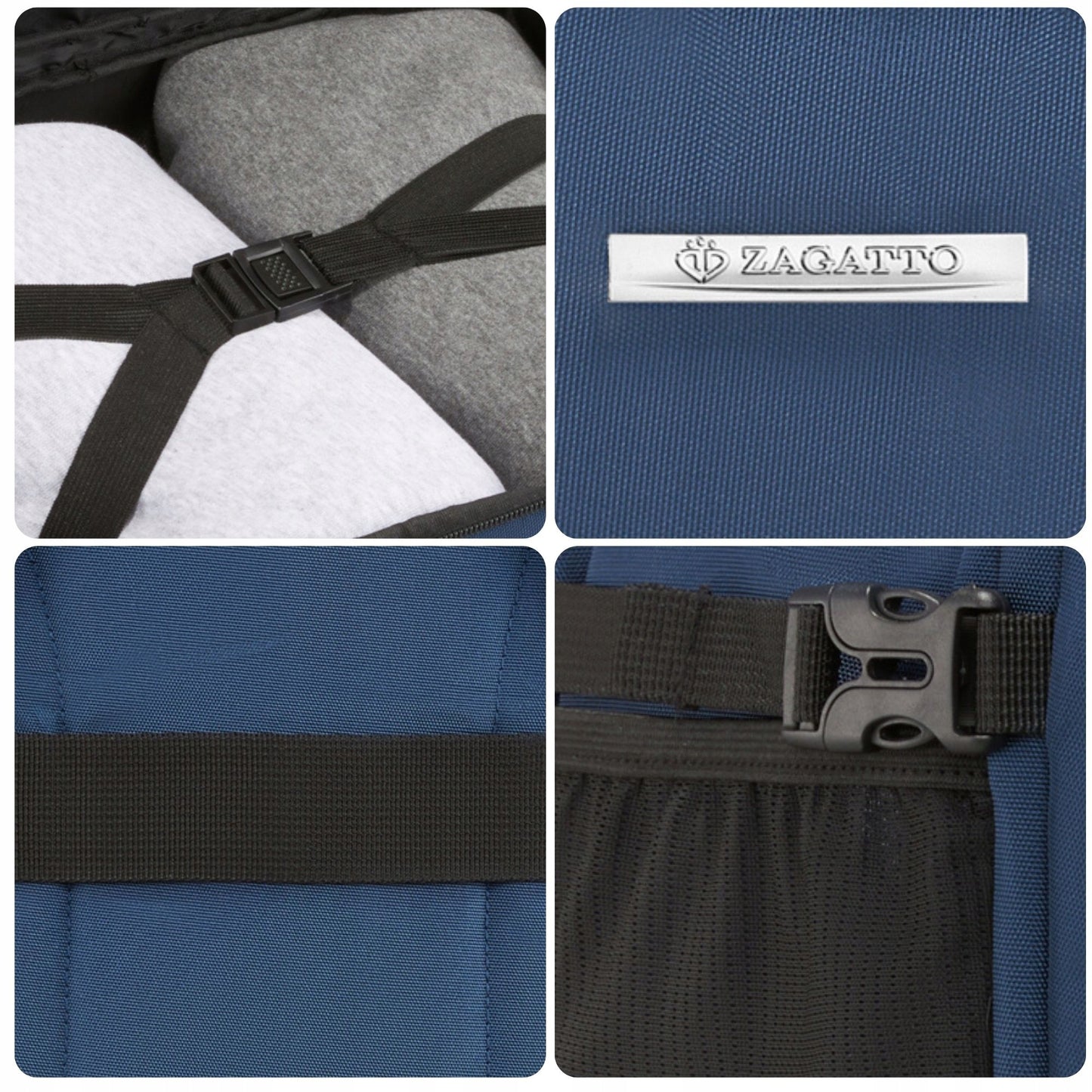 Compact Navy Blue Travel Backpack for Airplane | Fits Ryanair & WizzAir Free Carry-On | ZAGATTO®