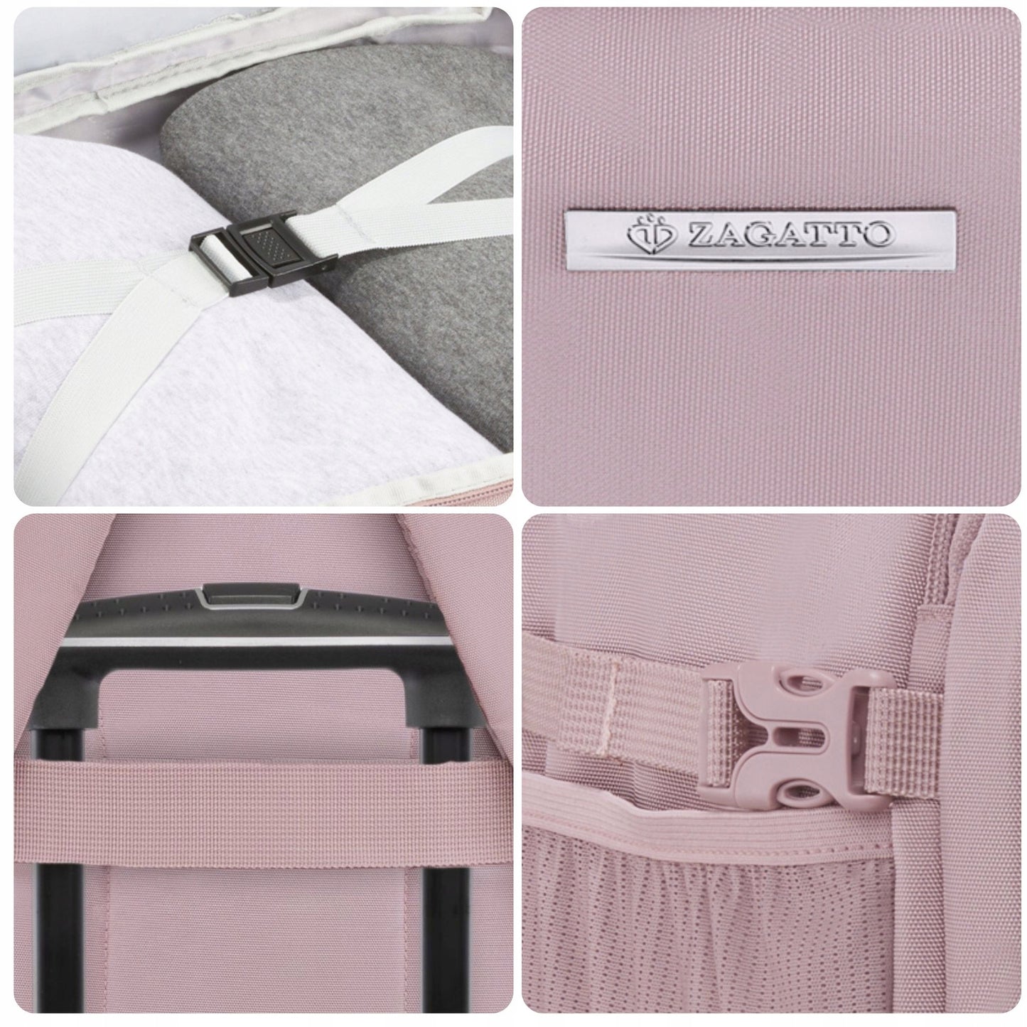 Lightweight Pink Airplane Backpack | Travel Cabin Bag for Ryanair & WizzAir | ZAGATTO