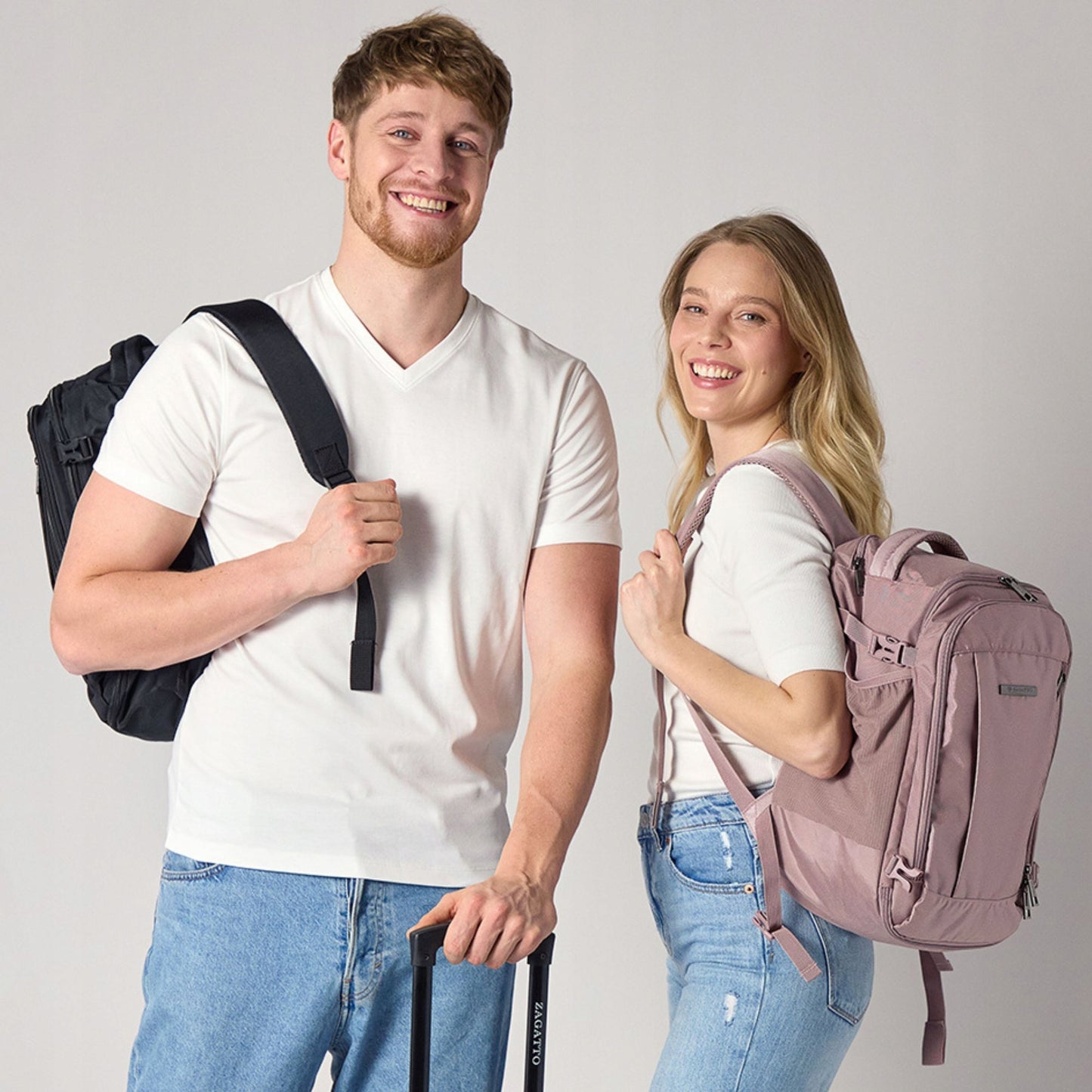 Lightweight Pink Airplane Backpack | Travel Cabin Bag for Ryanair & WizzAir | ZAGATTO