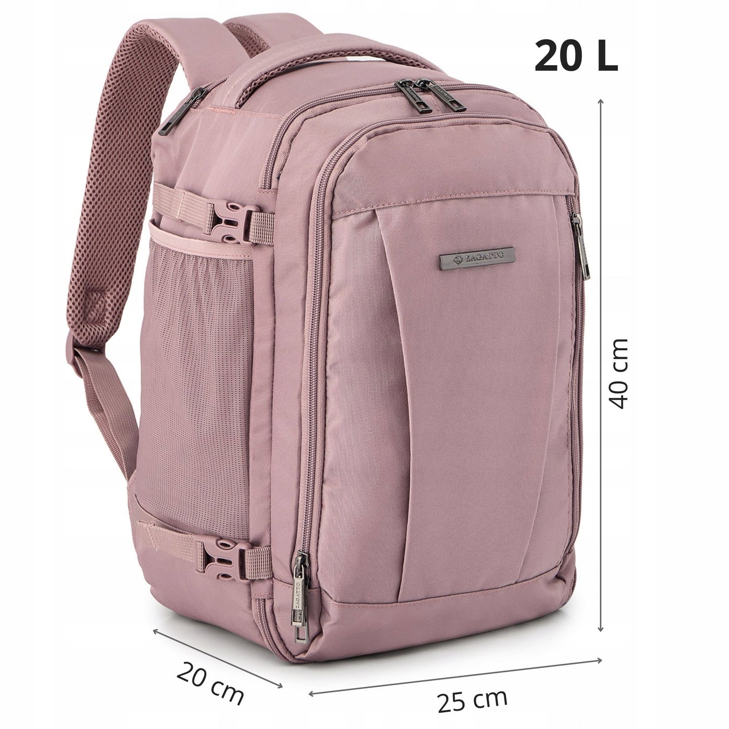 Lightweight Pink Airplane Backpack | Travel Cabin Bag for Ryanair & WizzAir | ZAGATTO