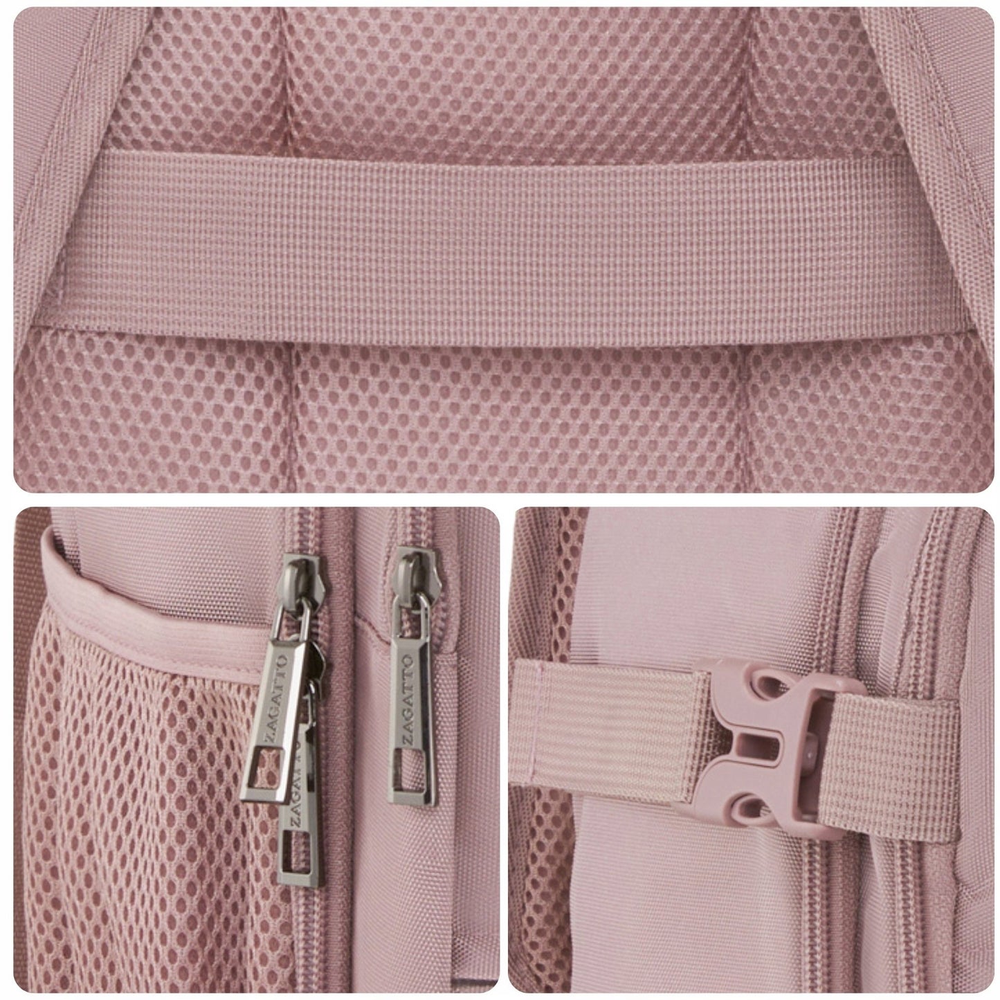 Zagatto Pink Travel Backpack 40x20x25 Ryanair WizzAir Cabin Bag Women’s Hand Luggage