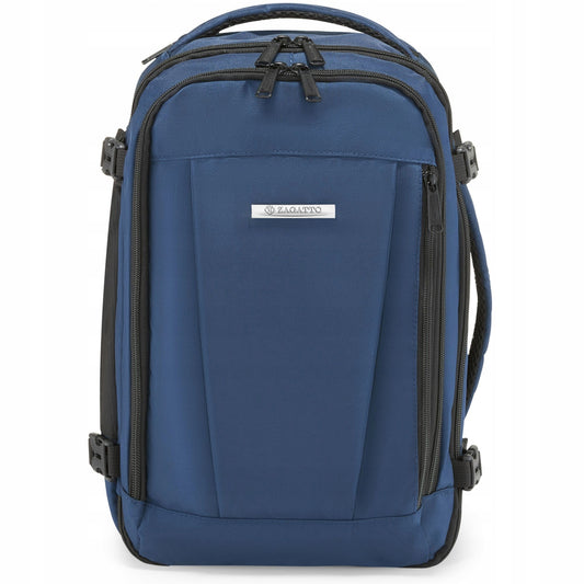 Compact Navy Blue Travel Backpack for Airplane | Fits Ryanair & WizzAir Free Carry-On | ZAGATTO®