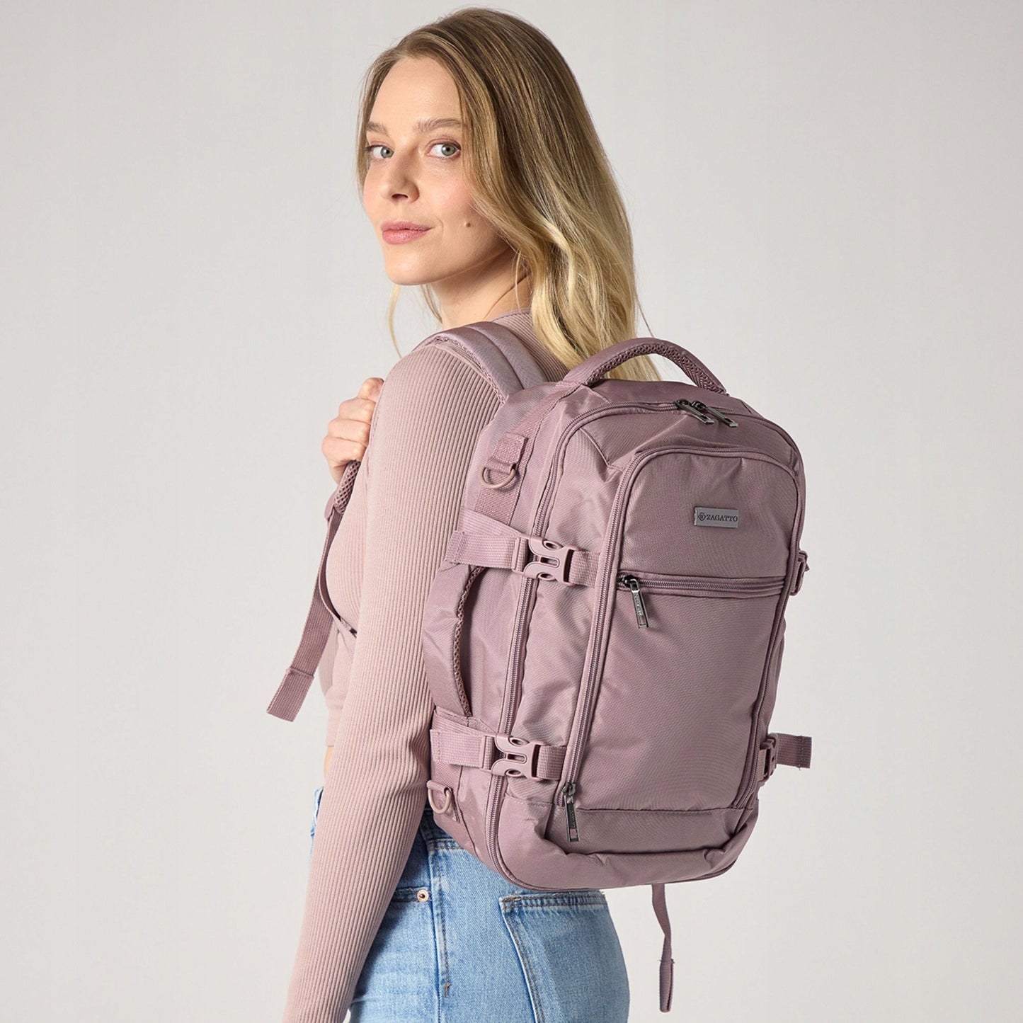 Pink Cabin Travel Backpack 40x20x25 | Hand Luggage for Ryanair & WizzAir – Zagatto