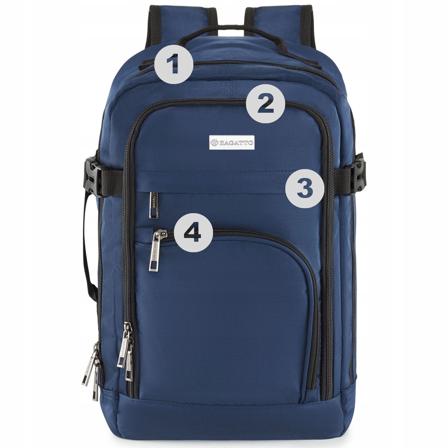 Compact Waterproof Travel Backpack 40x20x25 | Ryanair & WizzAir Approved Cabin Bag - Zagatto